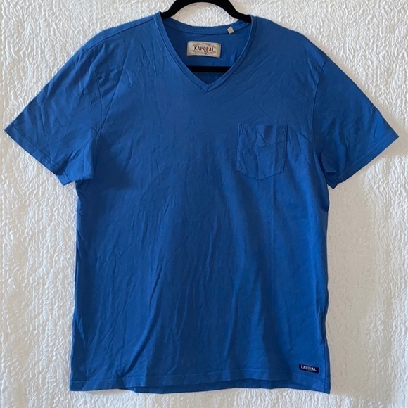 Kaporal Jeans V-Neck Short Sleeve Graphic Print T-Shirt - Picture 1 of 8